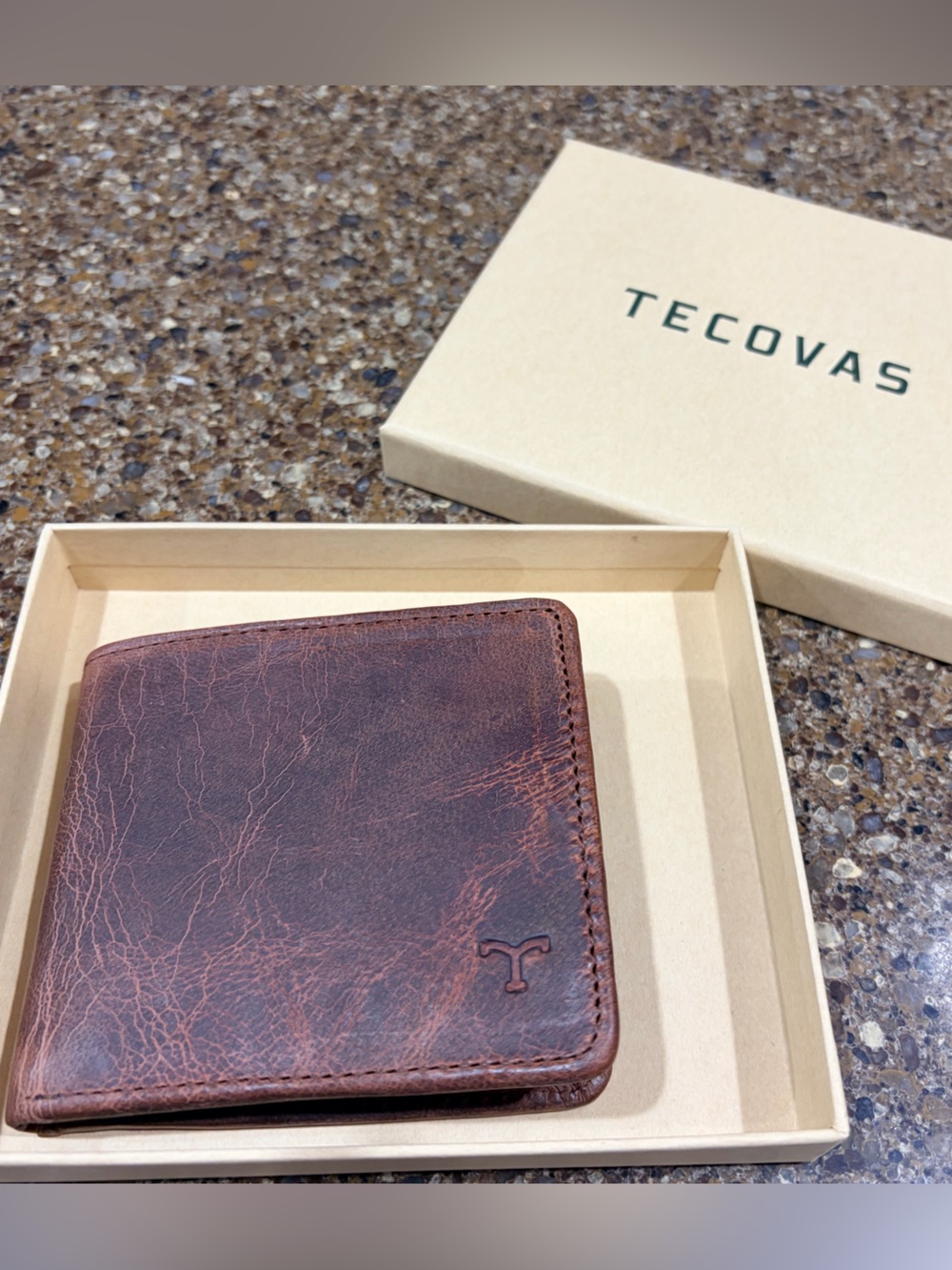Tecovas Distressed Brown Leather Bi-Fold Wallet- BRAND NEW!